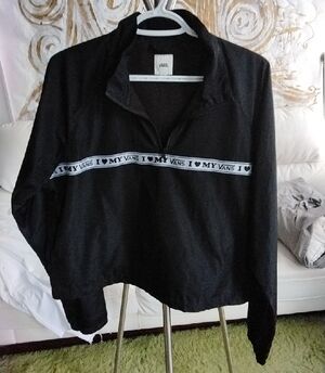 Vans Black Half-Zip Pullover with White Logo Tape
